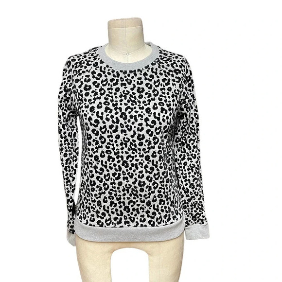 Whistles‎ Cheetah Flocked Sweatshirt Grey Marl Size XS - Picture 2 of 9